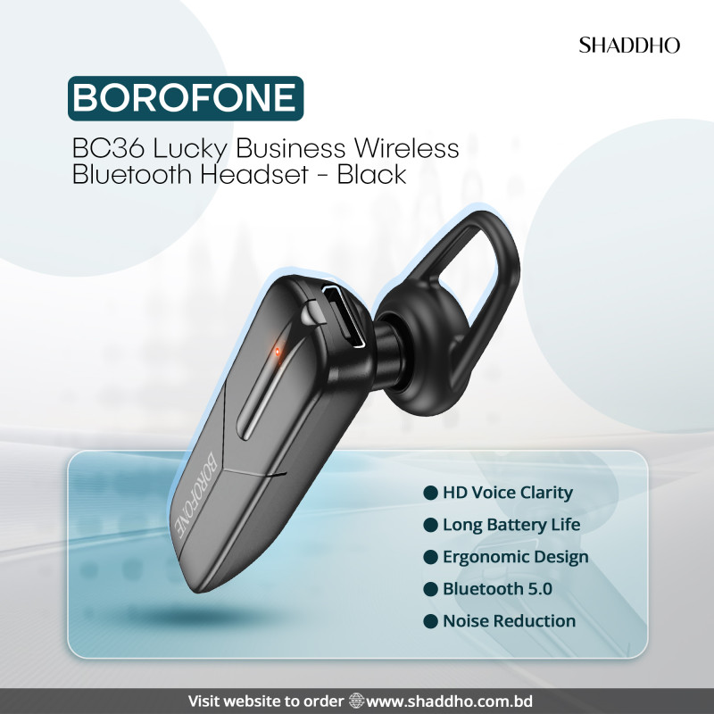Borofone BC36 Lucky Business Wireless Bluetooth Headset - Black