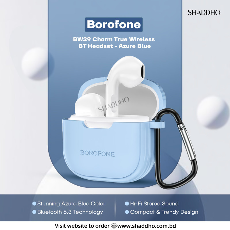 Borofone BW29 Charm True Wireless BT Headset - Azure Blue