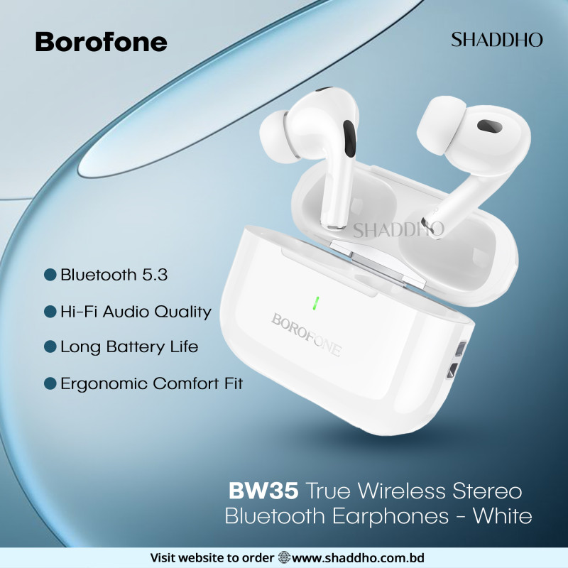 Borofone BW35 True Wireless Stereo Bluetooth Earphones - White